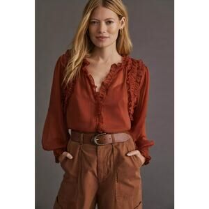 Anthropologie Harvest Ruffled Blouse